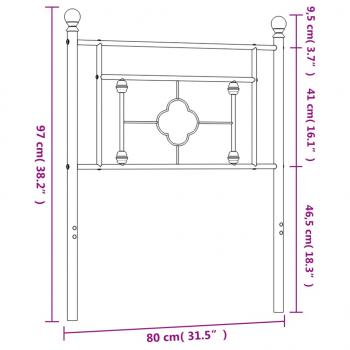 Kopfteil Metall Weiß 75 cm