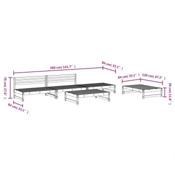 5-tlg. Garten-Lounge-Set Kiefernholz Imprägniert