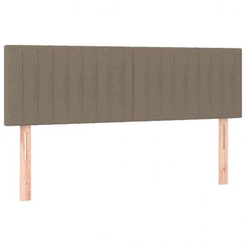 Boxspringbett mit Matratze & LED Taupe 140x200 cm Stoff