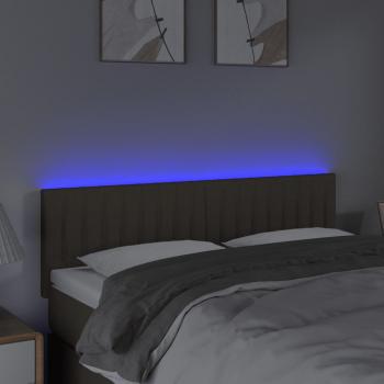 LED Kopfteil Taupe 144x5x78/88 cm Stoff