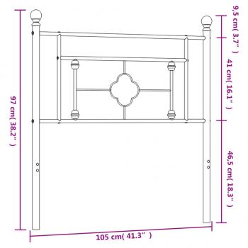 Kopfteil Metall Weiß 100 cm