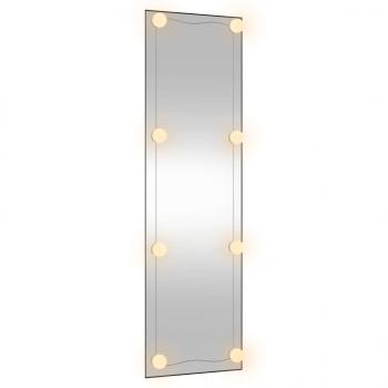 Wandspiegel mit LED-Leuchten 30x100 cm Glas Rechteckig