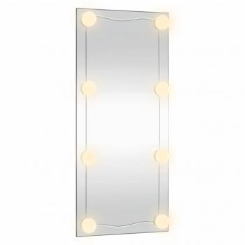 Wandspiegel mit LED-Leuchten 40x80 cm Glas Rechteckig