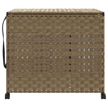 Wäschekorb mit Rollen 66x35x60 cm Rattan