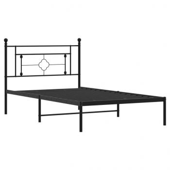 Bettgestell mit Kopfteil Metall Schwarz 107x203 cm