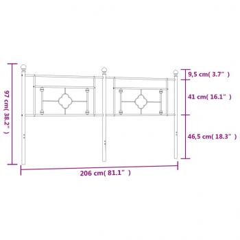 Kopfteil Metall Schwarz 200 cm