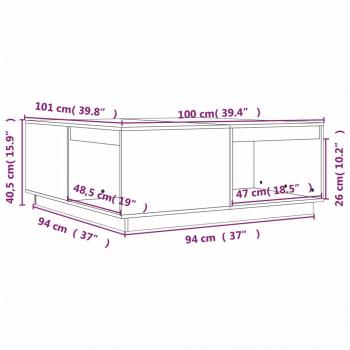 Couchtisch Honigbraun 100x101x40,5 cm Massivholz Kiefer