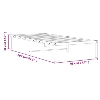 Bettgestell Metall Weiß 90x200 cm