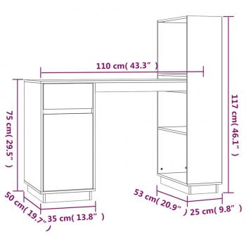 Schreibtisch Weiß 110x53x117 cm Massivholz Kiefer