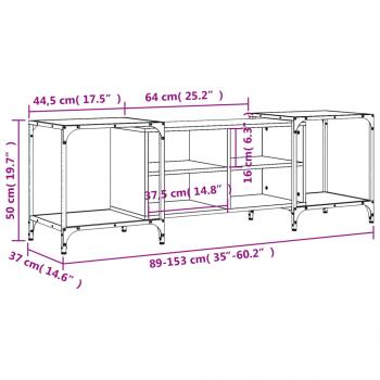 TV-Schrank Grau Sonoma 153x37x50 cm Holzwerkstoff