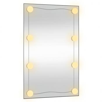 Wandspiegel mit LED-Leuchten 50x80 cm Glas Rechteckig