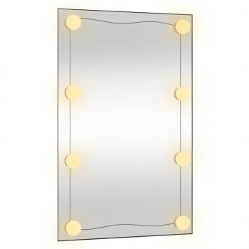 Wandspiegel mit LED-Leuchten 50x80 cm Glas Rechteckig