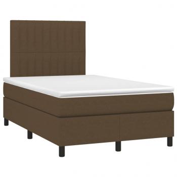 Boxspringbett mit Matratze & LED Dunkelbraun 120x200 cm Stoff