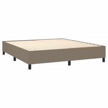 Boxspringbett mit Matratze & LED Taupe 160x200 cm Stoff