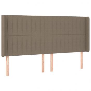 Boxspringbett mit Matratze & LED Taupe 160x200 cm Stoff