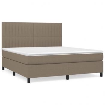 Boxspringbett mit Matratze Taupe 160x200 cm Stoff