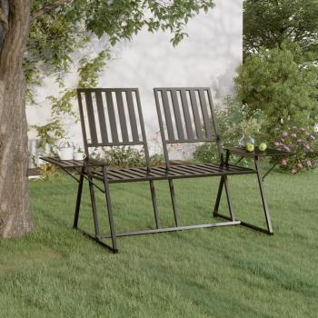 ARDEBO.de - 2-Sitzer-Gartenbank 165 cm Schwarz Stahl