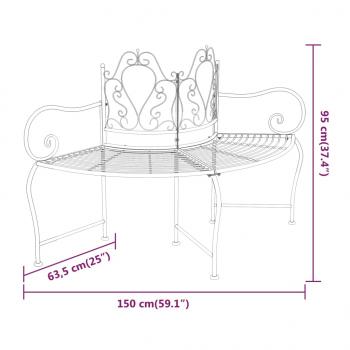 Baumbank 150 cm Schwarz Stahl