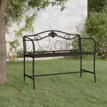 ARDEBO.de - 2-Sitzer-Gartenbank 104 cm Schwarz Stahl