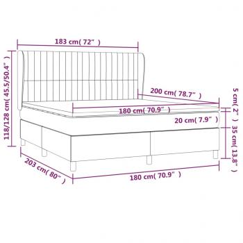 Boxspringbett mit Matratze Dunkelbraun 180x200 cm Stoff