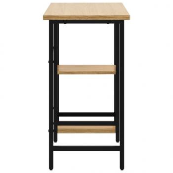 Computertisch Schwarz und Eiche Hell 80x40x72 cm MDF und Metall