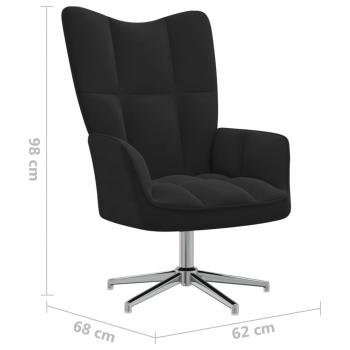 Relaxsessel mit Hocker Schwarz Samt