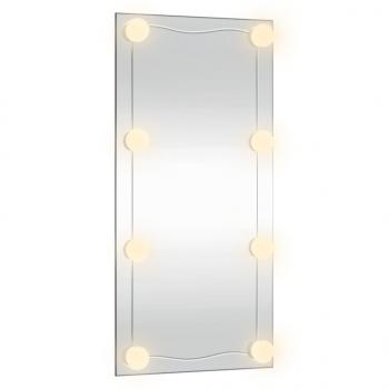 Wandspiegel mit LED-Leuchten 30x60 cm Glas Rechteckig