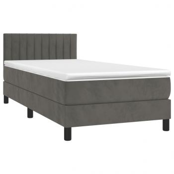 Boxspringbett mit Matratze & LED Dunkelgrau 80x200 cm Samt