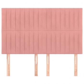 Kopfteile 4 Stk. Rosa 72x5x78/88 cm Samt