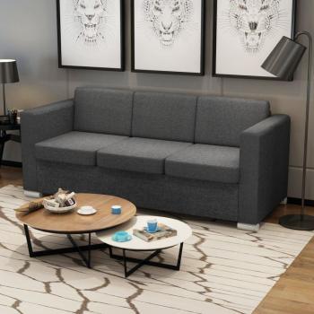 ARDEBO.de - 3-Sitzer Sofa Stoff Dunkelgrau