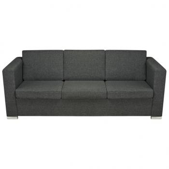 3-Sitzer Sofa Stoff Dunkelgrau