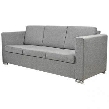 3-Sitzer-Sofa Stoff Hellgrau