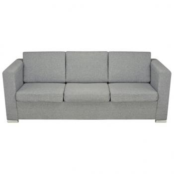 3-Sitzer-Sofa Stoff Hellgrau