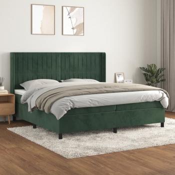 ARDEBO.de - Boxspringbett mit Matratze Dunkelgrün 200x200 cm Samt