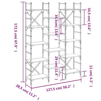 Bücherregal Sonoma-Eiche 127,5x28,5x172,5 cm Holzwerkstoff