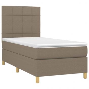 Boxspringbett mit Matratze Taupe 100x200 cm Stoff