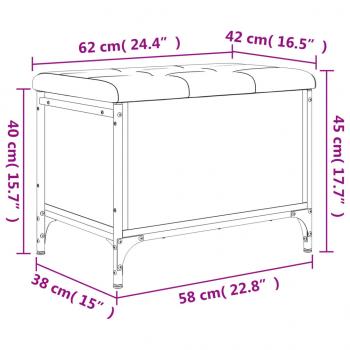 Sitzbank mit Stauraum Räuchereiche 62x42x45 cm Holzwerkstoff