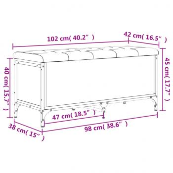 Sitzbank mit Stauraum Schwarz 102x42x45 cm Holzwerkstoff