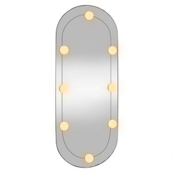 Wandspiegel mit LED-Leuchten 30x70 cm Glas Oval