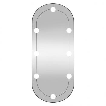 Wandspiegel mit LED-Leuchten 30x70 cm Glas Oval