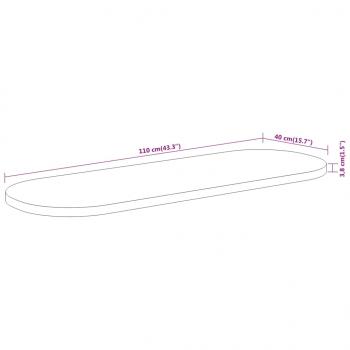 Tischplatte 110x40x3,8 cm Oval Massivholz Akazie