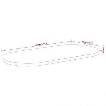 Tischplatte 110x50x2,5 cm Oval Massivholz Akazie