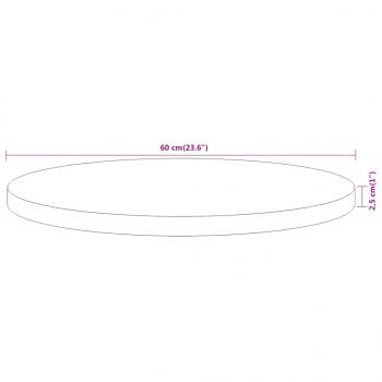 Tischplatte Ø60x2,5 cm Rund Massivholz Akazie