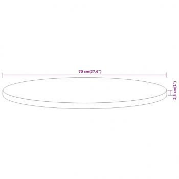 Tischplatte Ø70x2,5 cm Rund Massivholz Akazie