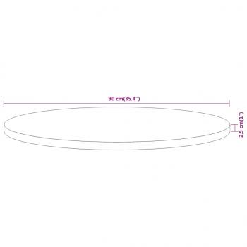 Tischplatte Ø90x2,5 cm Rund Massivholz Akazie