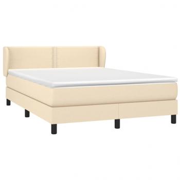 Boxspringbett mit Matratze Creme 140x200 cm Stoff