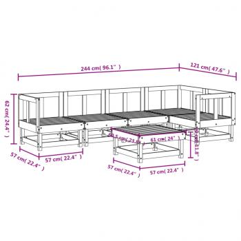 6-tlg. Garten-Lounge-Set Massivholz Douglasie