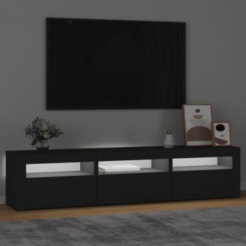 TV-Schrank mit LED-Leuchten Schwarz 180x35x40 cm