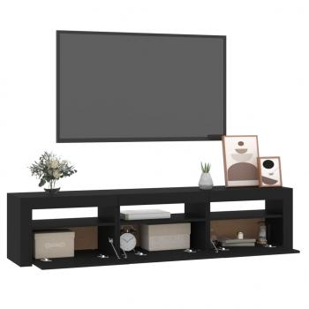 TV-Schrank mit LED-Leuchten Schwarz 180x35x40 cm