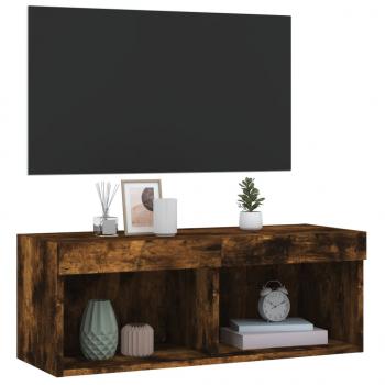 TV-Schrank mit LED-Leuchten Räuchereiche 80x30x30 cm